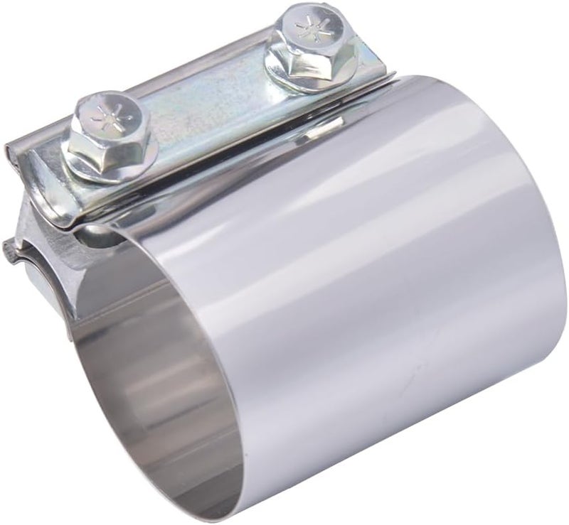 eLifecenter ID 2 Inch Butt Joint Exhaust Band Clamp-Stainless Steel Sleeve Coupler-fits OD 2" Exhaust Pipes Mufflers - Image 1
